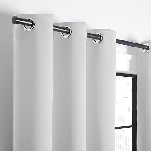 Miniatura 6 de ECLIPSE Andover cortinas blackout, térmicas y sólidas de triple tejido, con ojales, para dormitorio (2paneles), 42pulgadas x 54pulgadas, blanco
