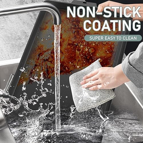 Miniatura 8 de Utheer Plancha de hierro fundido de 23 x 16 pulgadas para parrilla de gas y estufa, plancha universal con revestimiento antiadherente pre-sazonado,