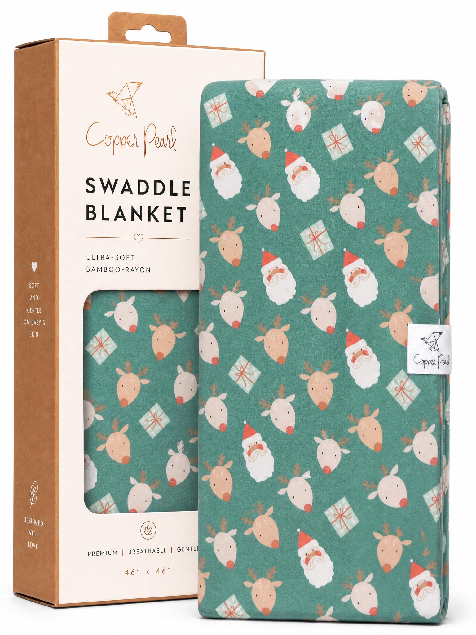 Copper Pearl Swaddle Blankets for Newborns | Soft Stretchy Receiving Blankets for Boys and Girls | Large 46 x 46 Inch Baby Blankets | Lightweight and Breathable Swaddles | Prancer