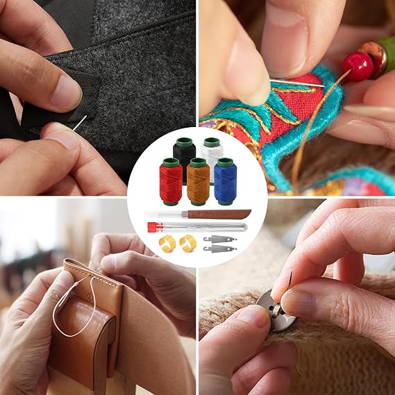 41Pcs Multi-Purpose Sewing Tool Set Includ Stainless Steel Sewing Needles Thimble Needle Threader Suture Remover Storage Bag for Daily Thread Hand Repair