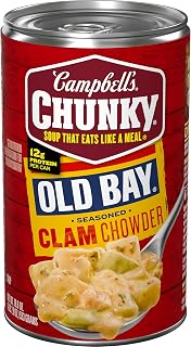 Campbell's Chunky OLD BAY Seasoned Clam Chowder Soup, 18.8 oz Can - Hearty Clams, Potatoes & 12g Protein