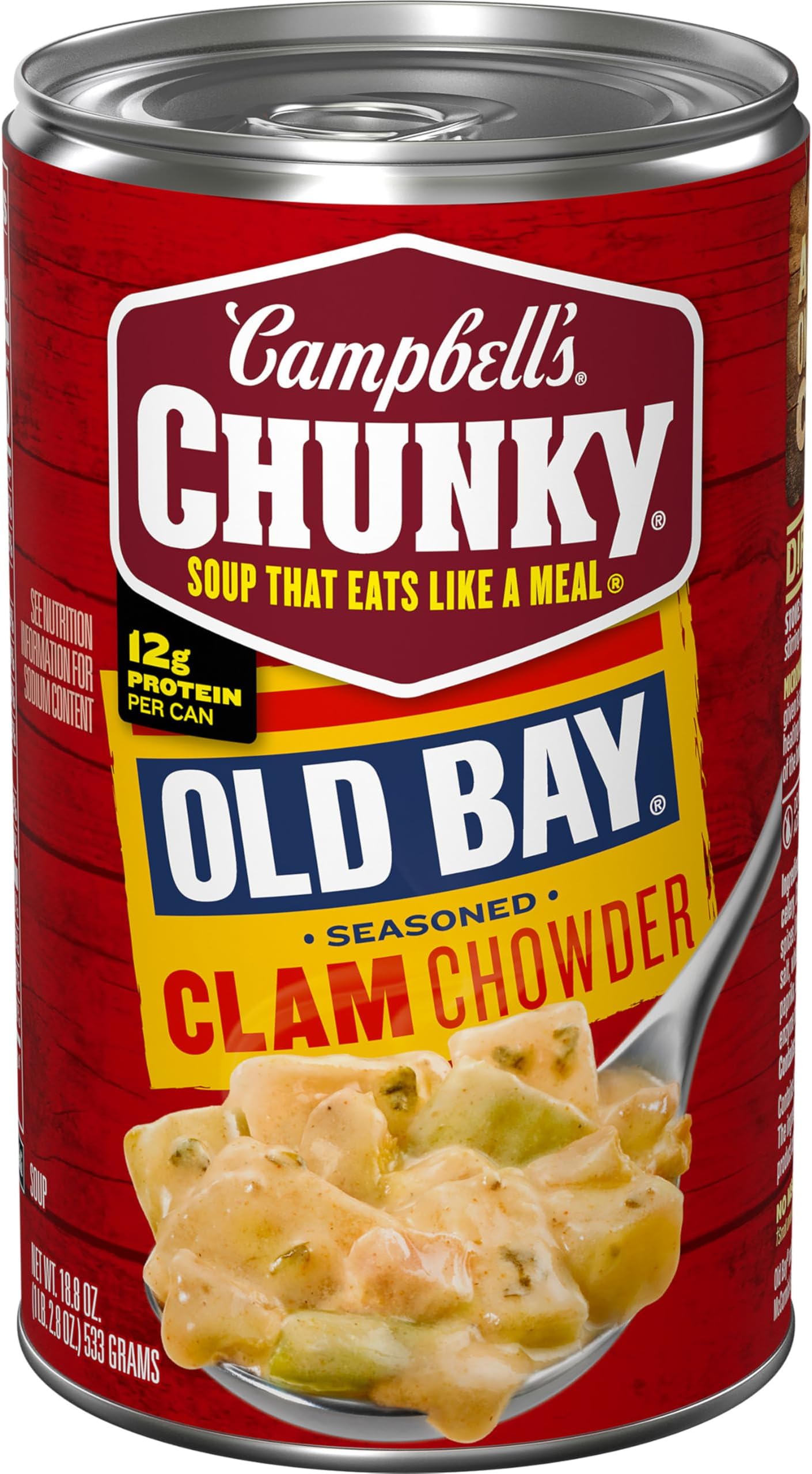 Campbell's Chunky Soup, Old Bay Seasoned Seafood Soup, 18 Ounce Tin