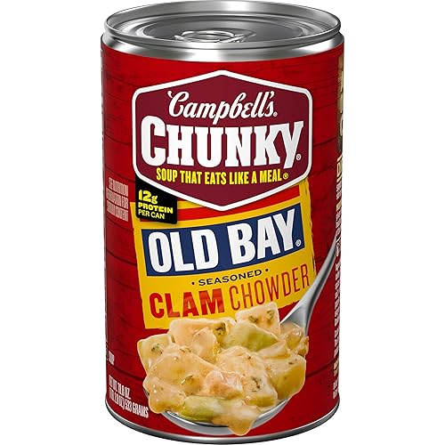 Miniatura 34 de Campbell's Sopa gruesa, sopa de almejas sazonadas OLD BAY, lata de 18 onzas (caja de 12)