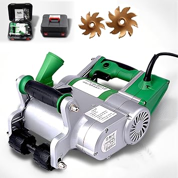 Wall Groove Cutting Machine, 1100W Electric Concrete Saw Handheld Wall Chaser Brick Cement Slotting Machine Red Brick Notcher Groover 2000R/MIN 220V