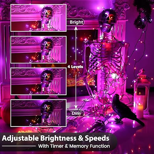 Miniatura 4 de Toodour - Luces de Navidad para exteriores, 350 luces LED de 131 pies con temporizador, conectables, 8 modos de luces de Navidad para el hogar,