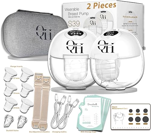 Extractor de leche portátil mejorado S39 – Extractor de leche portátil de bajo ruido con 4 modos, 12 niveles y función de memoria, doble sellado a