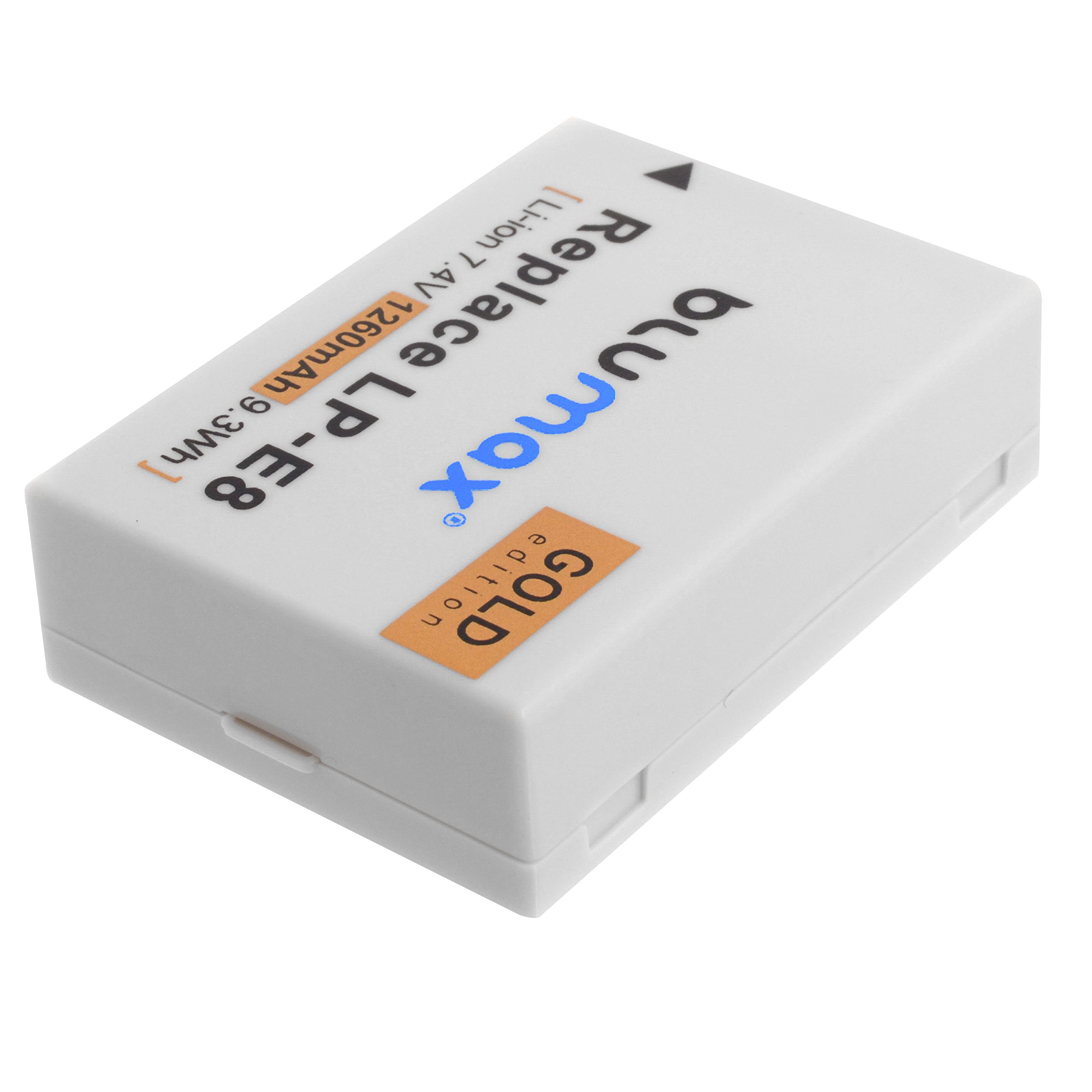 Batterie Blumax LP-E8 Pour Canon EOS 550D 600D 650D 700D - 1260mAh 7,4V - Plus Puissante