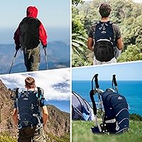 Vista 6 de IX INOXTO Mochila de hidratación de 20 L, impermeable, con marco interno para senderismo, con bolsa de agua de hidratación de 2 litros y cubierta