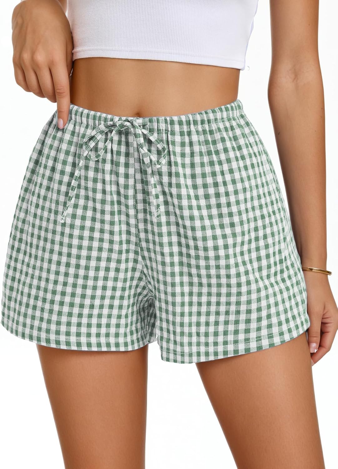 Women Boxer Shorts with Pockets Comfy Breathable Drawstring Short Cotton Pajama Lounge Trendy Beach Casual