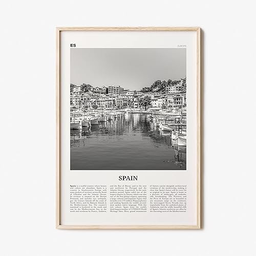 Spain Print Black and White Harbor, Spain Wall Art, Spain Poster, Spain Photo, Spain Wall Decor, España, Madrid, Barcelona, Andalusia