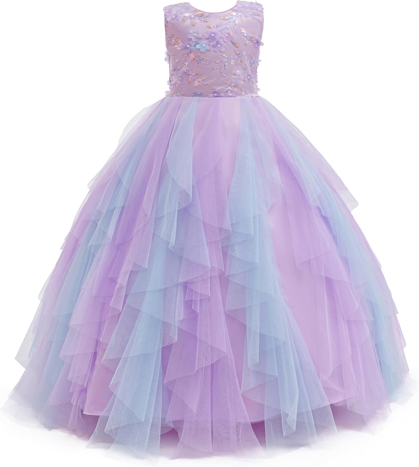 Girls Flower Girl Dress Princess Pageant Birthday Party Fancy Summer Wedding Dance Tween Girls Dresses Gowns