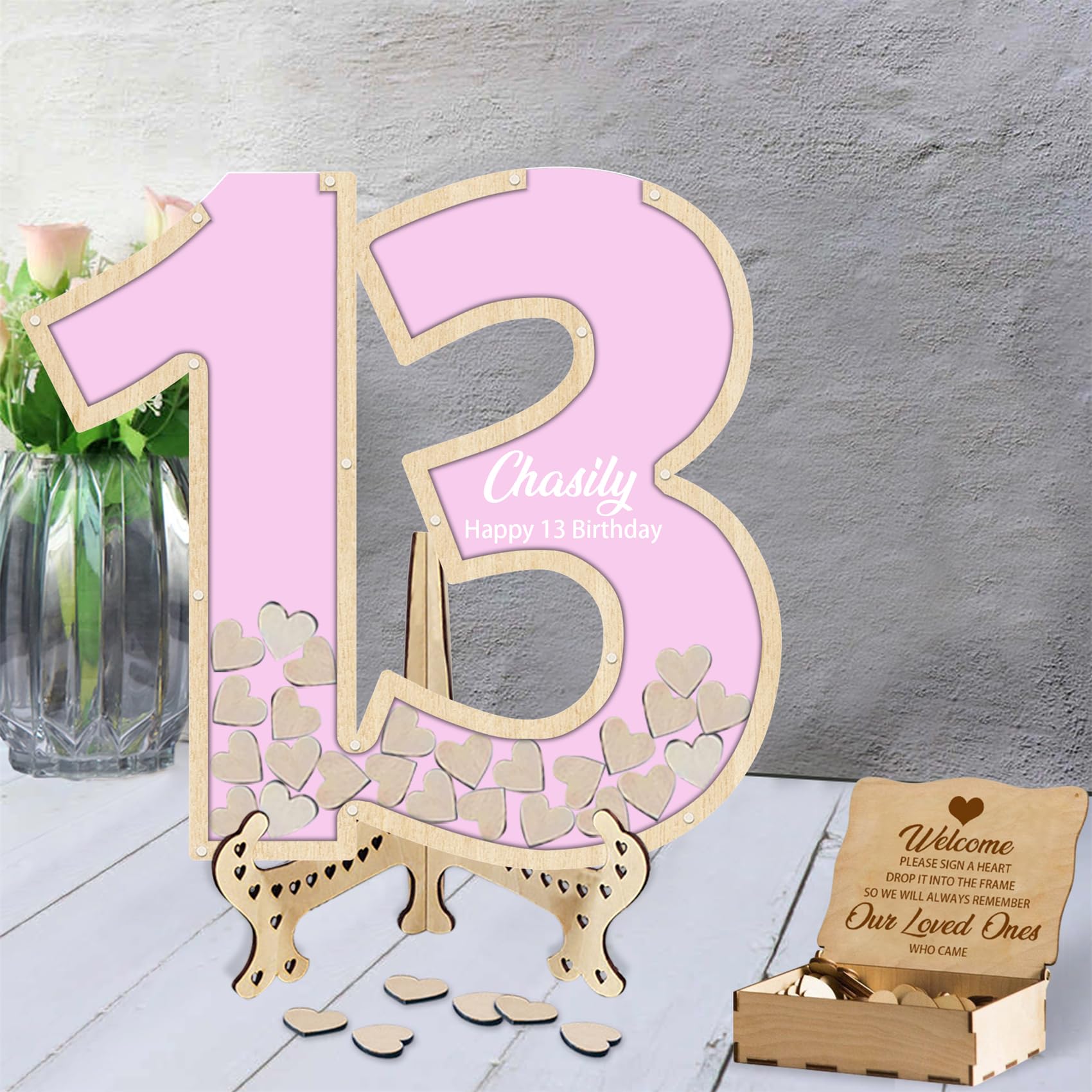 Personalized 13th Birthday Guest Book Alternative Custom Wooden Birthday Party Guest Book Alternative Birthday Signature Guest Book 13th Birthday Party Decorations Party Supplies Gifts