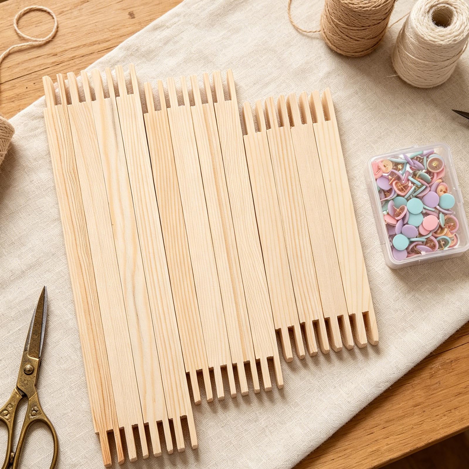 Tofficu Kit de Bastidor de Madera para Bordado Chinchetas Marco Reutilizable para Manualidades y Actividades Escolares