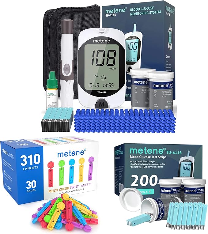 Metene TD4116 Blood Glucose Monitor Kit, 300