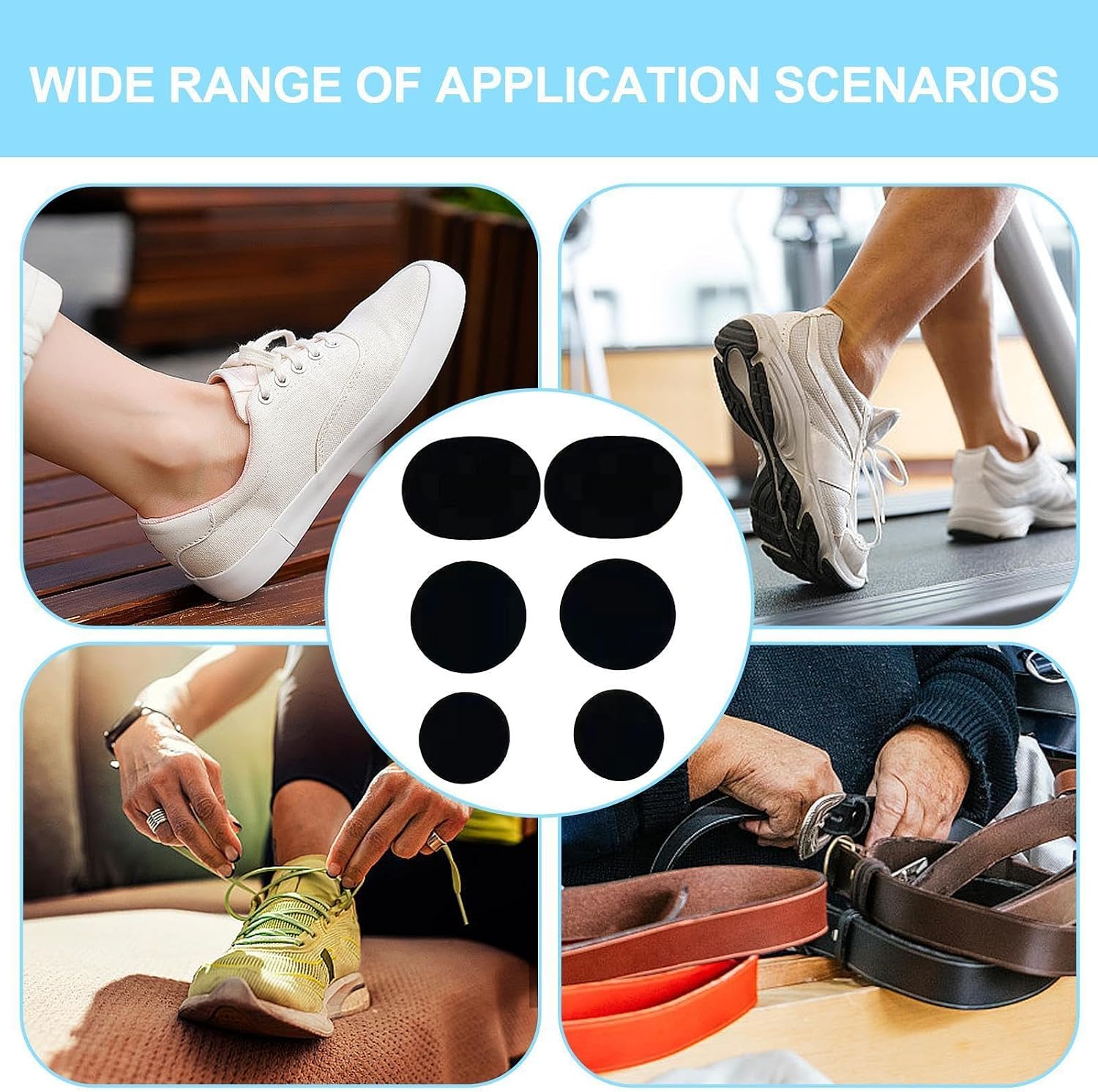 Shoe Patches For Holes, 6 Pieces Sneaker Repair Insert Kit Non Slip Heel Protector Pads Adhesive Shoe Patches For Sneakers