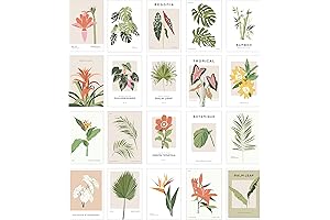 Aesthetic 4x6 Tropical Graphic Garden Flower Floral Collage Kit for Room