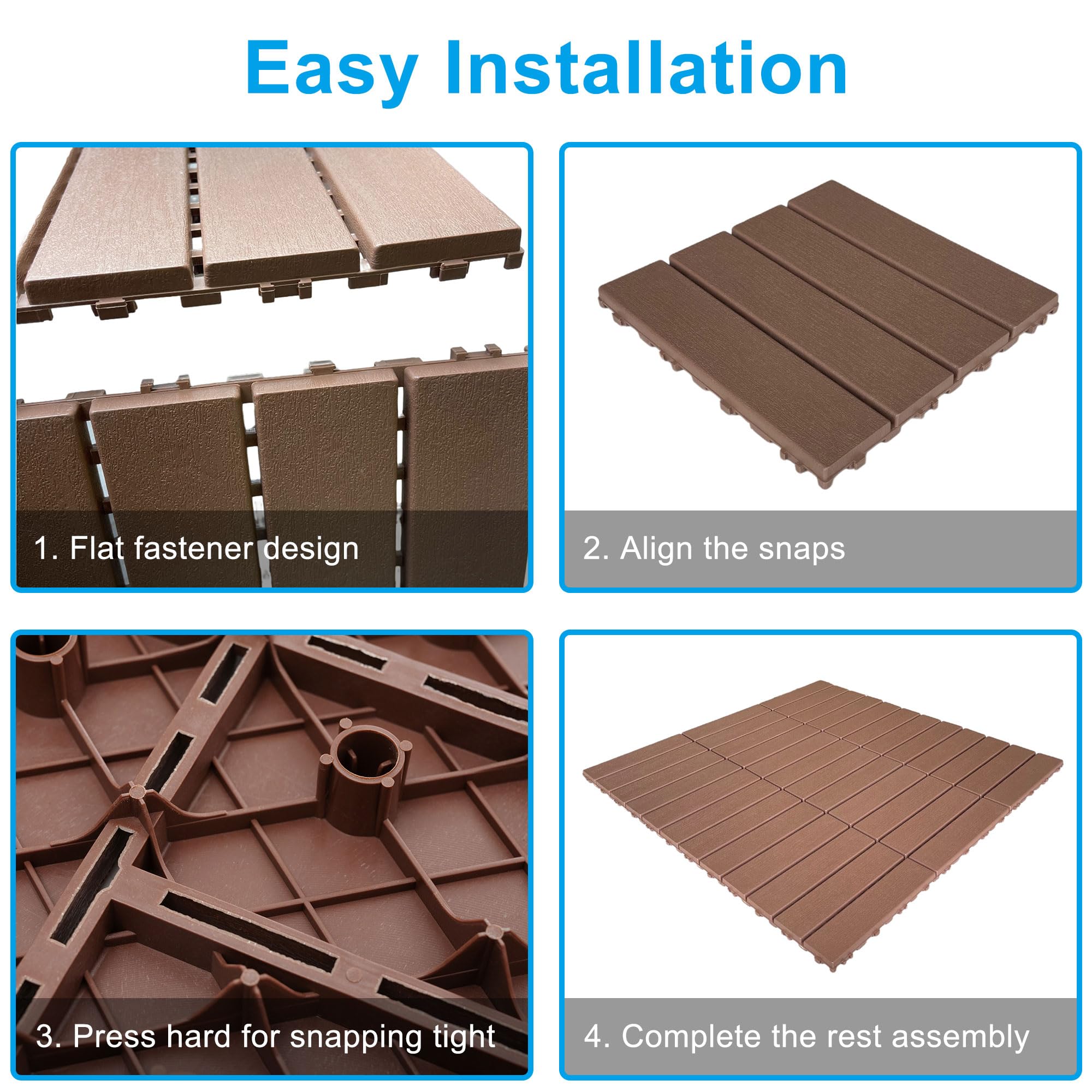 Snapklik.com : Dolonm Plastic Interlocking Deck Tiles 11.8"x11.8 ...