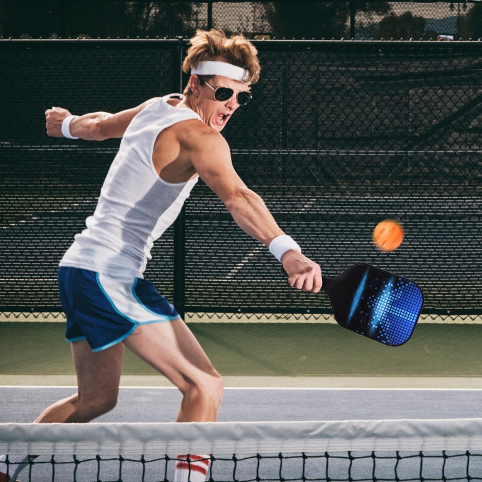 Rakiety z włókna szklanego | Łopatki z włókna szklanego do Pickleball | rakieta i kulki do marynowania, sprzęt marynowania na zewnątrz z dla dorosłych
