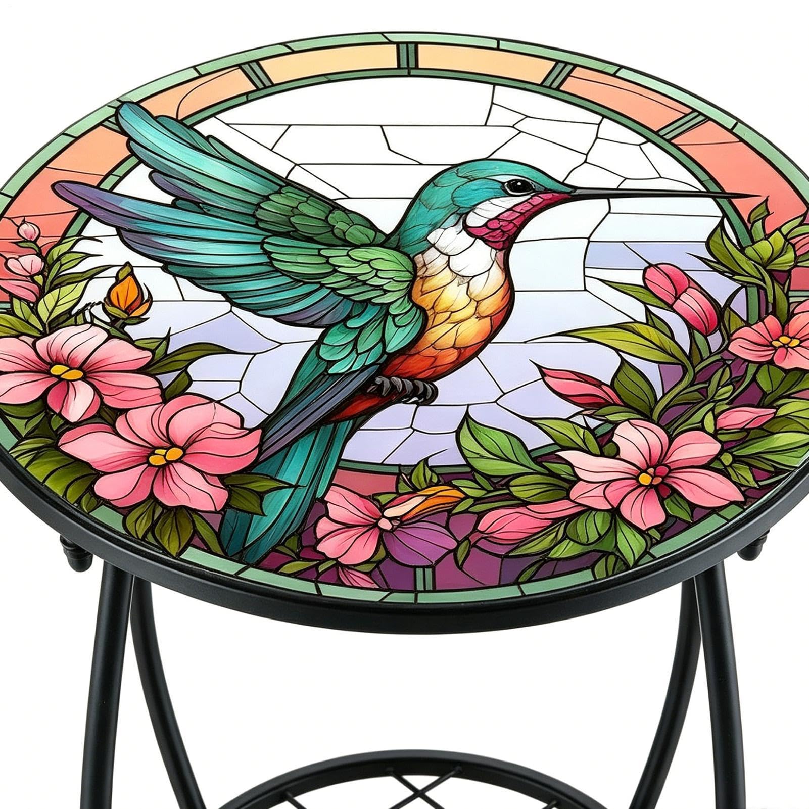 Generico Tavolino da esterno - 13,78 pollici, tavolo da patio in mosaico di, struttura in metallo antiruggine, tavolini da caffè con accenti in | Tavolini a mosaico, scrivania per accenti d