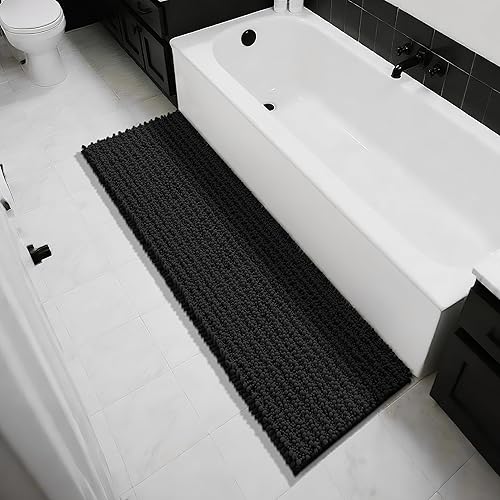 Miniatura 396 de Yimobra - Tapete de baño largo de felpilla, grande de 55.1 x 24 pulgadas, microfibra gruesa, absorbente, extrasuave, antideslizante, peludo, lavable