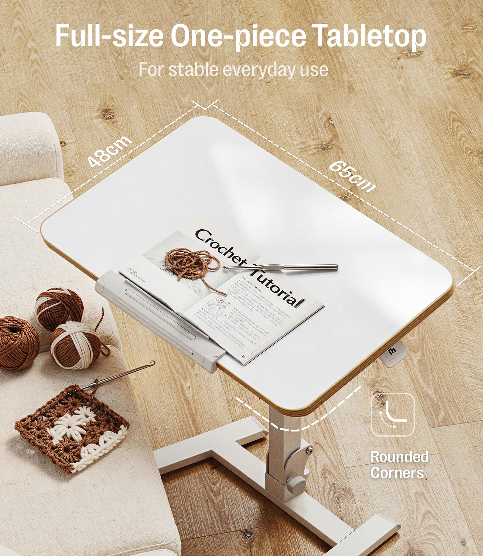 MAIDeSITe Klappbarer Laptoptisch Höhenverstellbar,Mobiler Stehtisch mit Rollen,Stehpult Montagefrei,Mobiler Schreibtisch für Homeoffice Büro und Kleine Räume,65x48cm-Fit Go