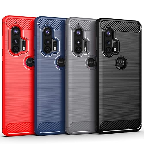 Miniatura 7 de Osophter Funda protectora de goma TPU flexible para Moto Edge Plus para Motorola Moto Edge+ (Negro) Blcak,Rojo