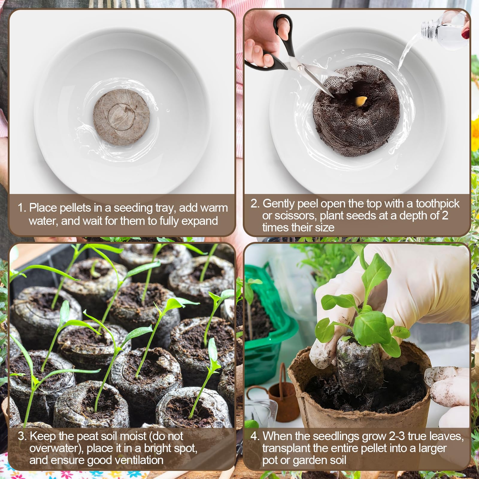 Snapklik.com : Legigo 100 Pcs 40mm Seed Starter Peat Pellets Pods For ...