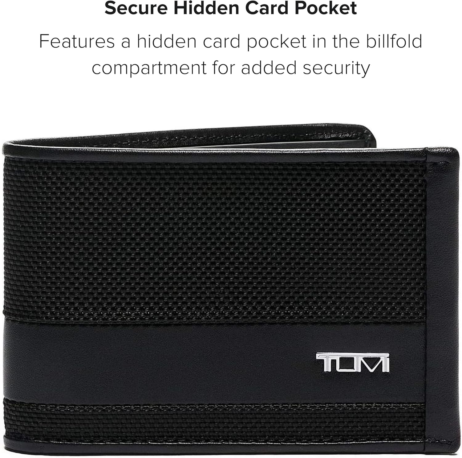 TUMI - Alpha Slim Single Billfold - Men's Ballistic Nylon Wallet - Hidden Card Pocket - Black - Image 5