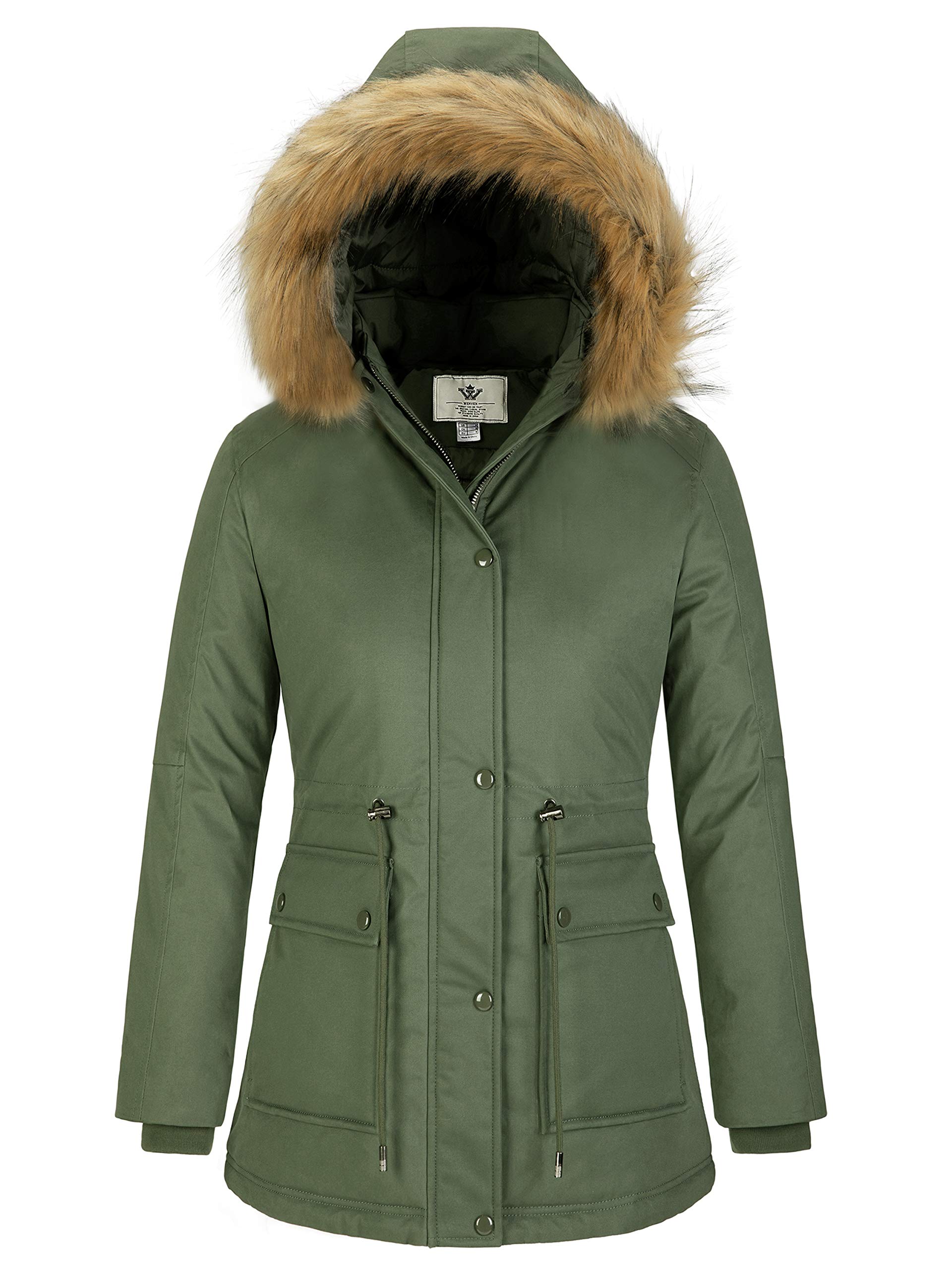 WenVenWomen's Winter Water Resistant Parka Coat Puffer Jacket with Removable Hood