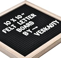 Vista 2 de Tablero de letras de fieltro con 294 letras, números y símbolos, tablero de mensajes intercambiable de 10 x 10 pulgadas con gancho de montaje