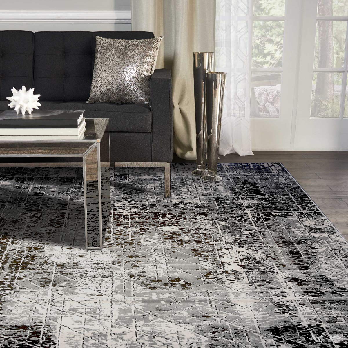 Picasso Collection Carpet Modern Contemporary Area Rug 150 Cm X 230 Cm Biege Grey