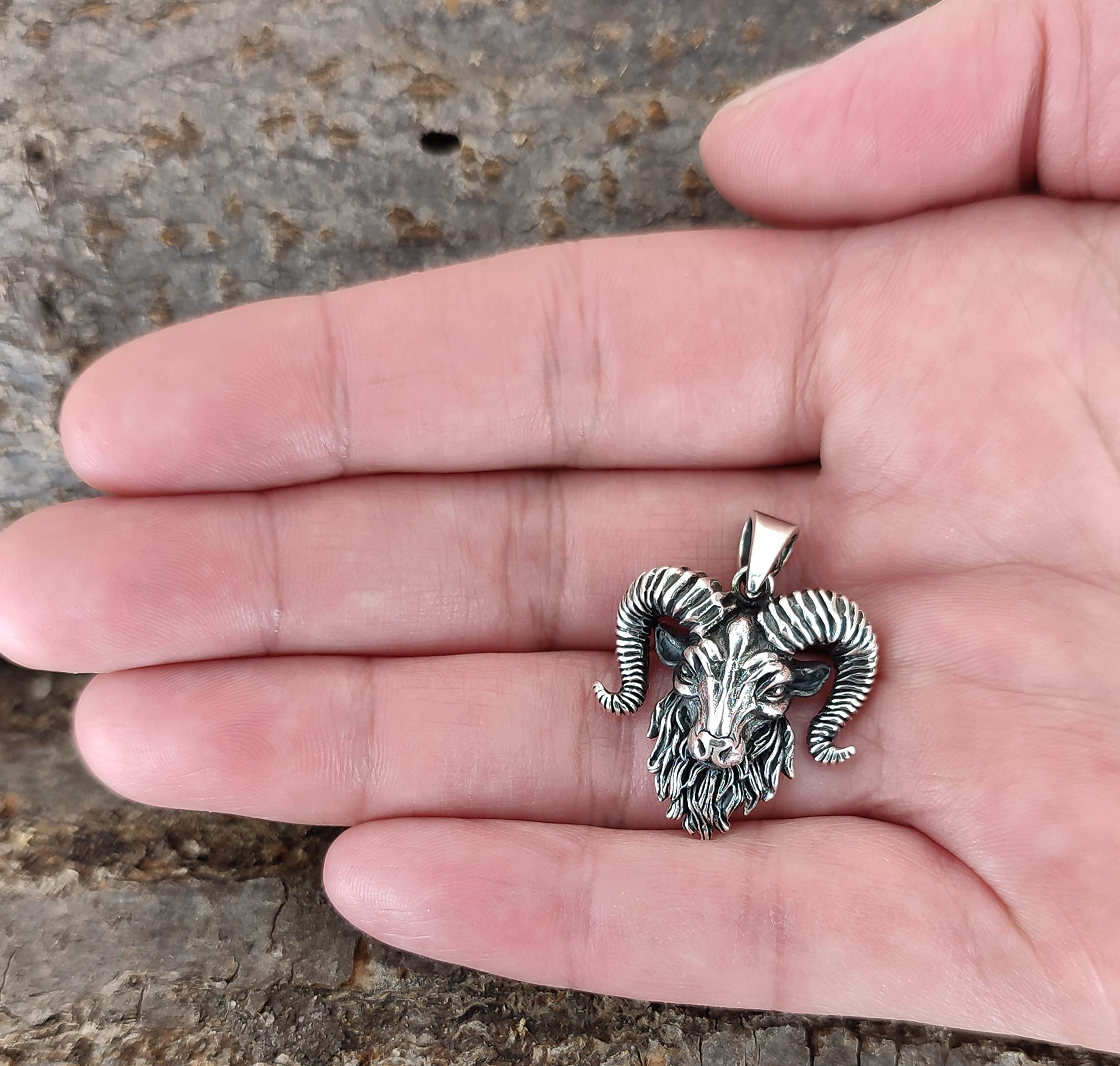 Kiss of Leather Widderkopf Anhänger aus 925 Sterling Silber, Si. 432