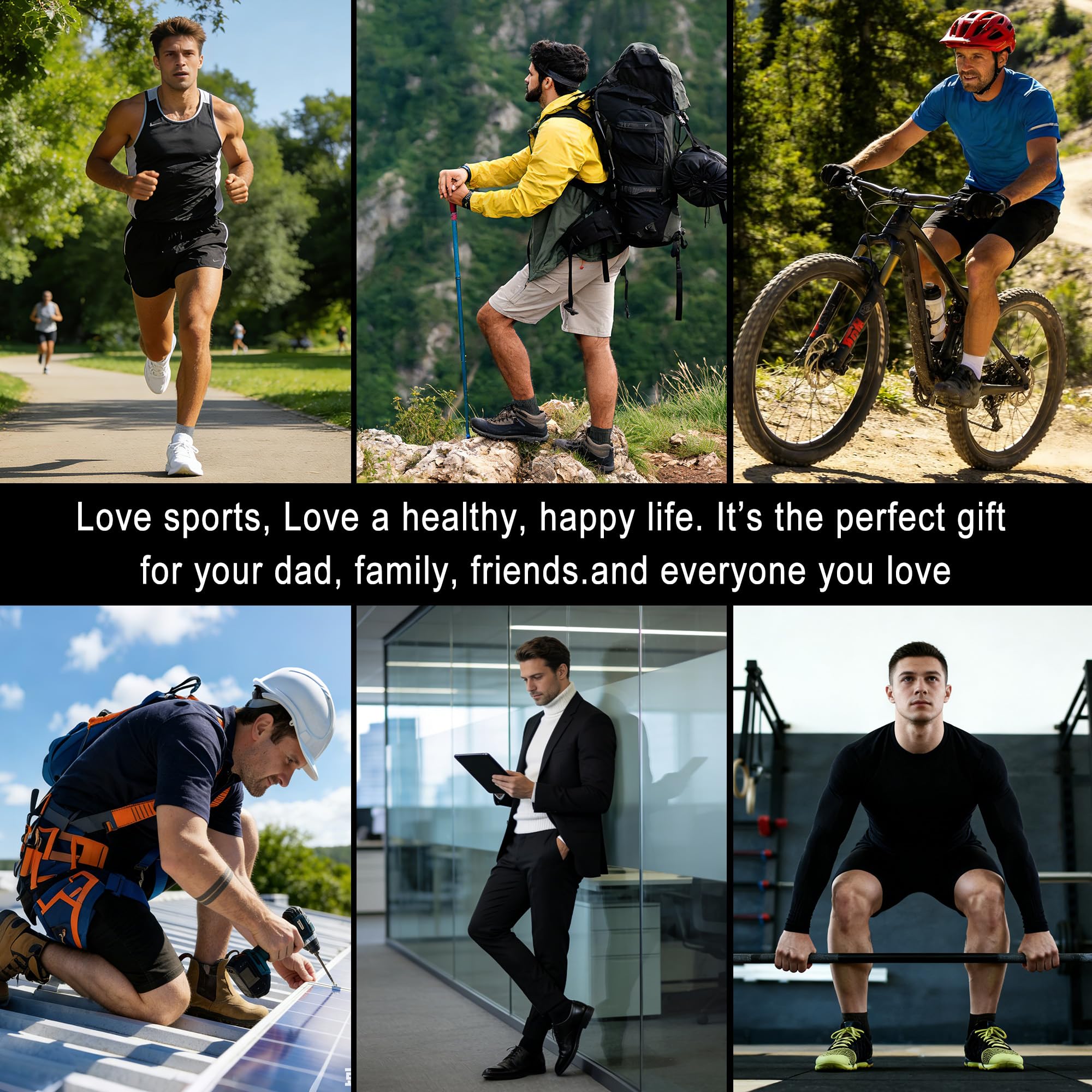 Gonii Calcetines deportivos para hombre, 5 pares, defensa contra ampollas y acolchados para correr, senderismo, deportes