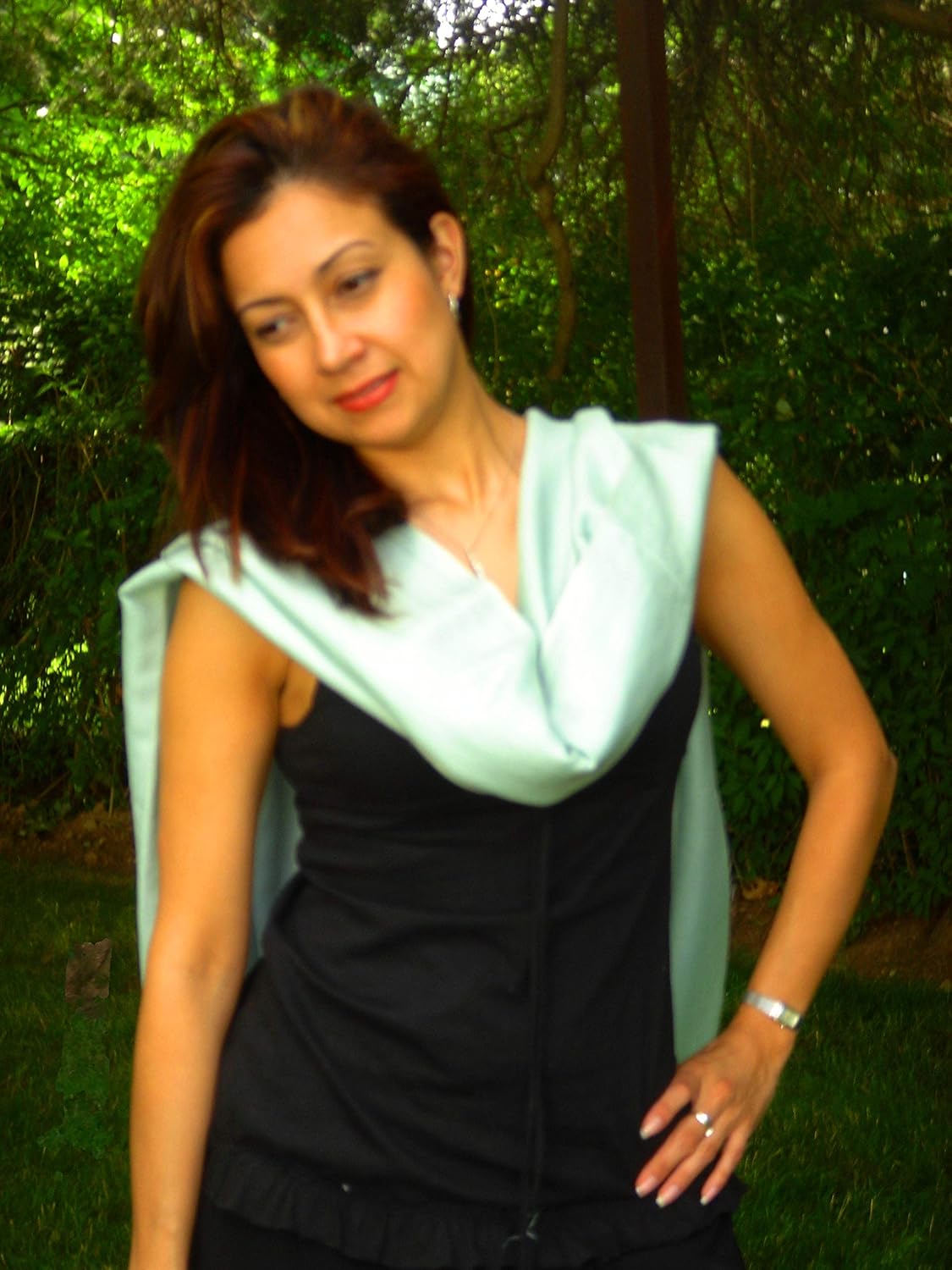 Solid Pashmina Shawl, Scarf, Wrap & Stole (Large size) Celadon Green