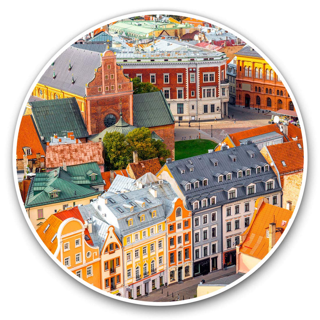 Destination Vinyl Ltd Old Town Riga City Latvia View 21962 Vinyl Stickers (Set Of 2) 10Cm - Old Town Riga City Latvia View Decals For Laptops,Tablets,Luggage,Scrap Booking,Fridges, 21962