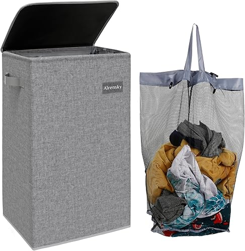Laundry Hamper Collapsible Laundry Basket with Lid100L Clothes Hamper with Bag Removable for Clothes and Toys Storage, Dirty Hampers for Bedroom,