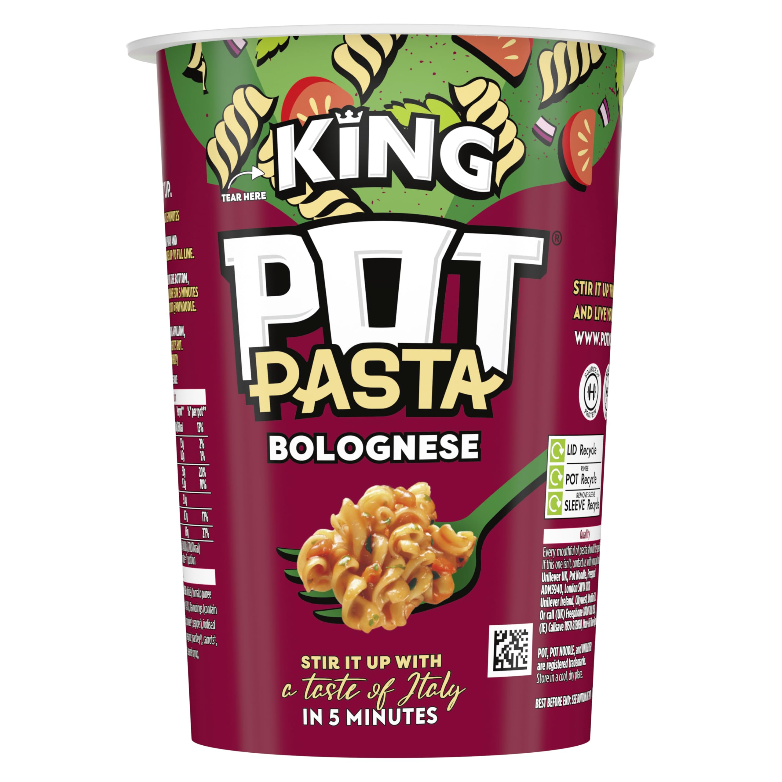Pot Pasta Bolognese instant hot snack pot from the nation's favourite instant noodle brand* quick pasta pot for when you need filling up Instant Noodle 8x 73 g