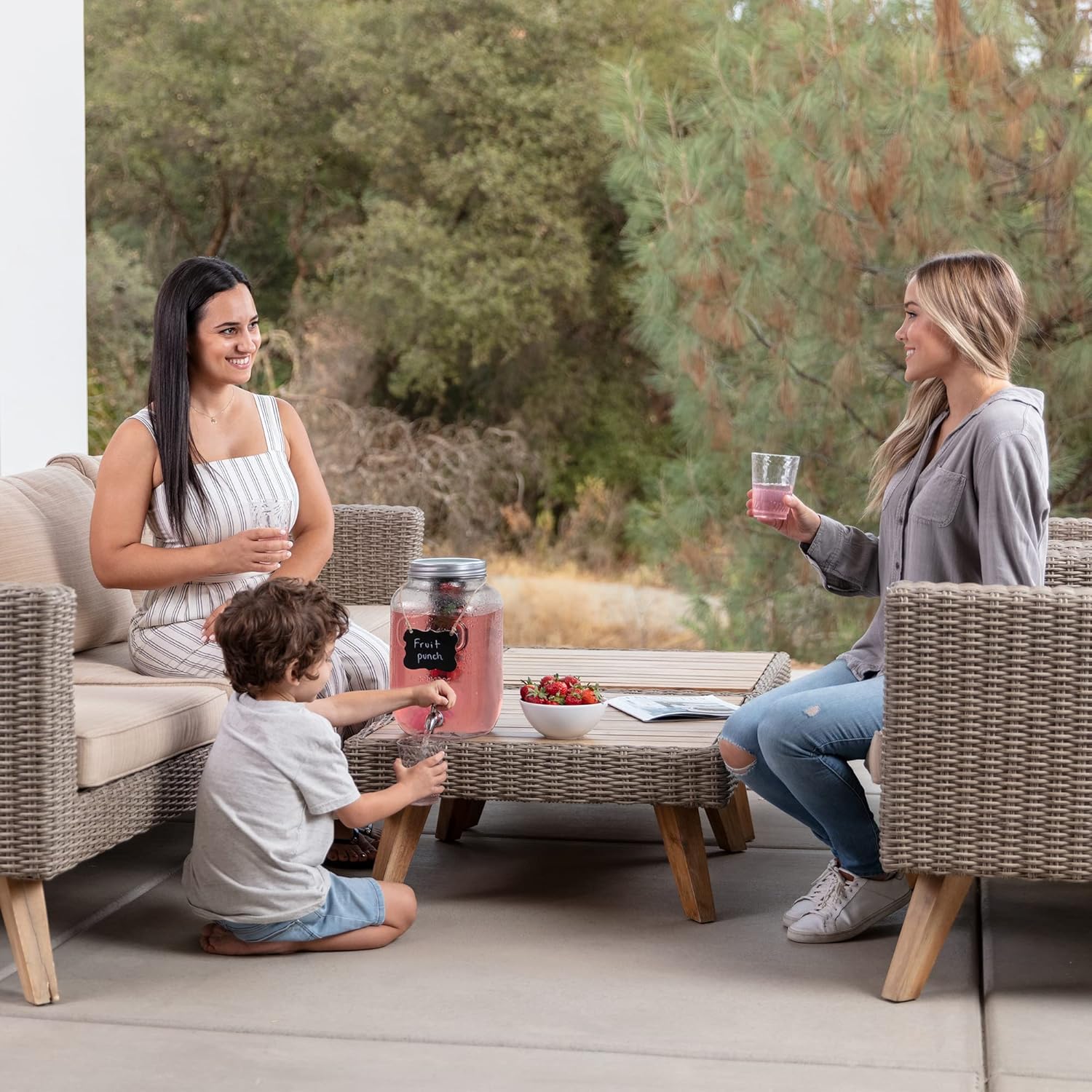 2-Gallon Glass Liquor Decanter Drink Dispenser for Parties - 100% Leakproof Stainless Steel Spigot + Marker & Label and Fruit Infuser, Water Beverage Dispenser Liquid Laundry Detergent Dispenser - Image 5