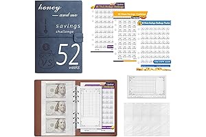 52 Week Money Saving Challenge Book with Money Binder, Envelopes, and Pouches