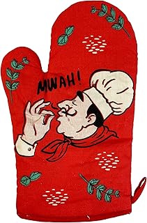 Chef's Kiss Oven Mitt Funny Italian Cooking Culinary Foodie Kitchen Glove Funny Graphic Kitchenwear Cool Food Novelty Cookware Red Oven Mitt