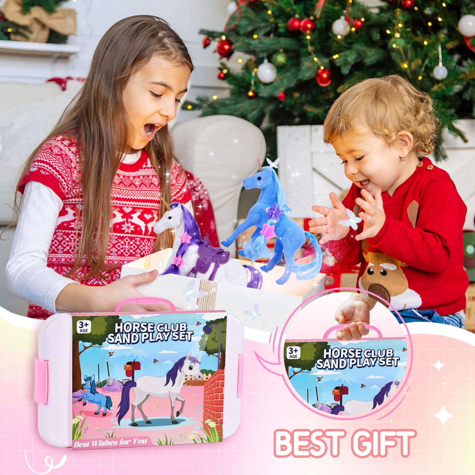 Sable Magique 1kg Joellfuner | 2 Couleurs Avec Accessoires | Jouet Sensoriel Pour Enfants 3+