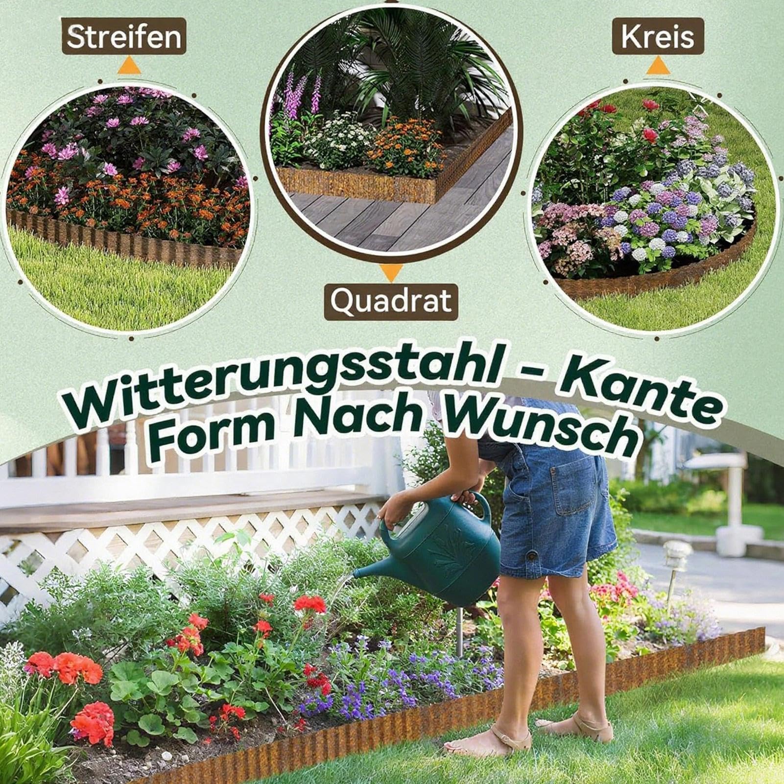 Bordatura Paesaggistica – Recinzione Del Bordo Del Prato, Barriera Metallica Flessibile | Installazione Di Sistema Di Borure Da Giardino In Metallo Flessibile Di Design Ondulato, Costruzione Aci