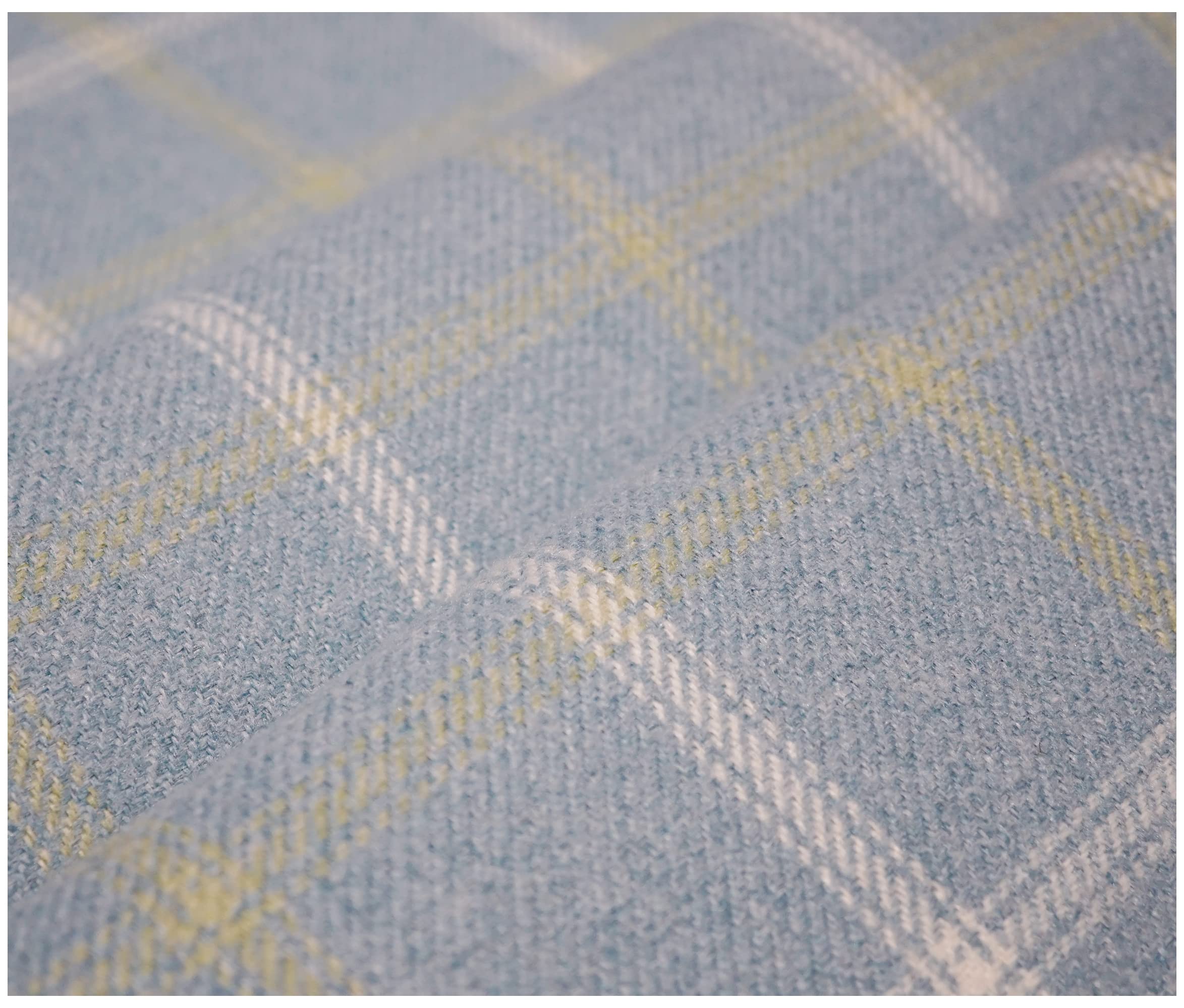 Lewis Balmoral Thick Wool Effect Tartan Upholstery Curtain Fabric Sofa Plaid Fabric (300 x 140cm (3 Metre), Parisian Blue)
