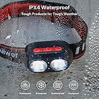 Vista 6 de Head Lamps LED Rechargeable Headlamps for Adults & Kids, IPX4 Waterproof Headlamp Flashlight for Running, Hiking,Camping, Fishing,Cycling, USB C