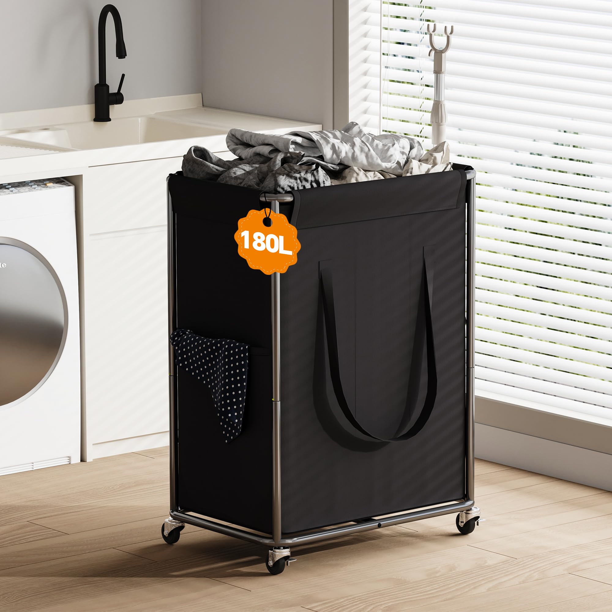 Amazon.com: Homeiju 180L Large Laundry Hamper with Wheels, Rolling