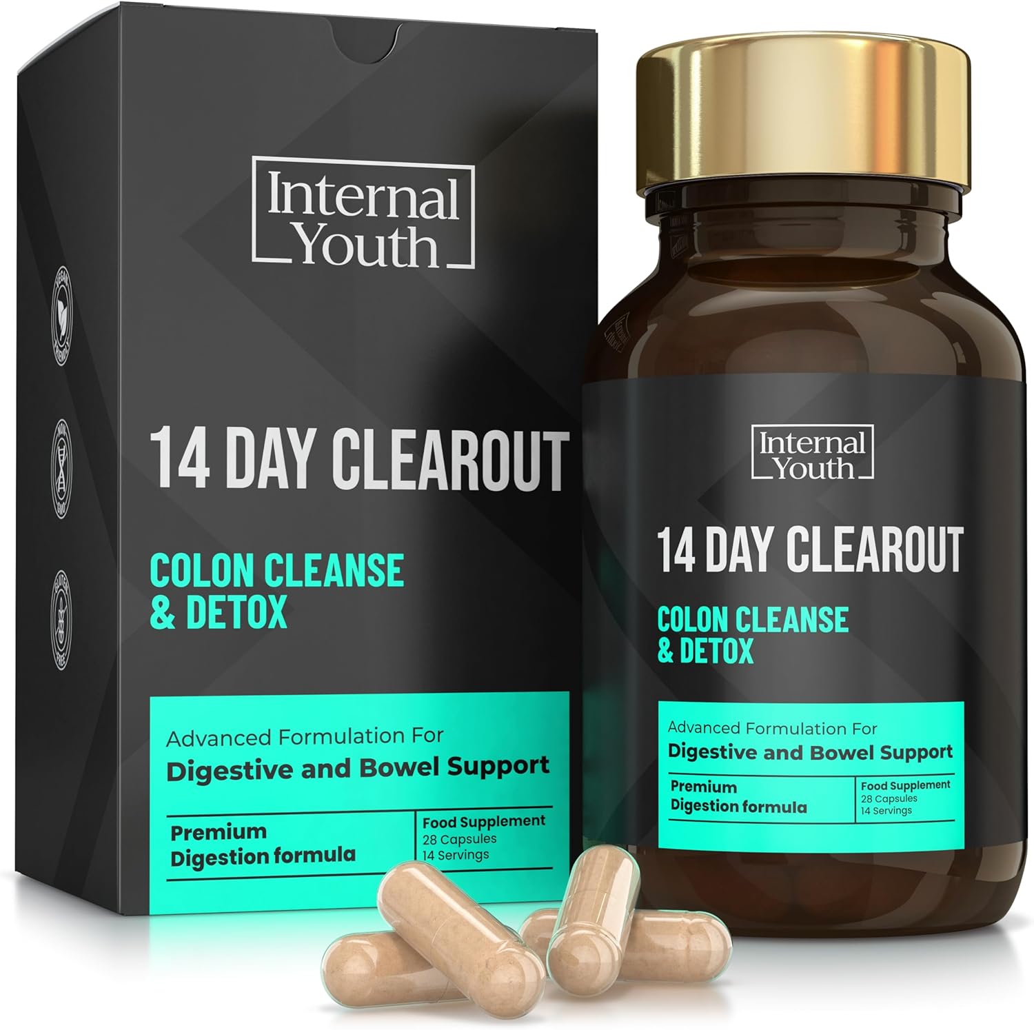 14 Day Clearout – Colon Cleanse and Detox – Bloating Relief and Weight Loss Pills That Work Fast – Stool Softener, Constipation Relief & Gut Cleanse to Eliminate Toxins – Probiotics for Gut Health