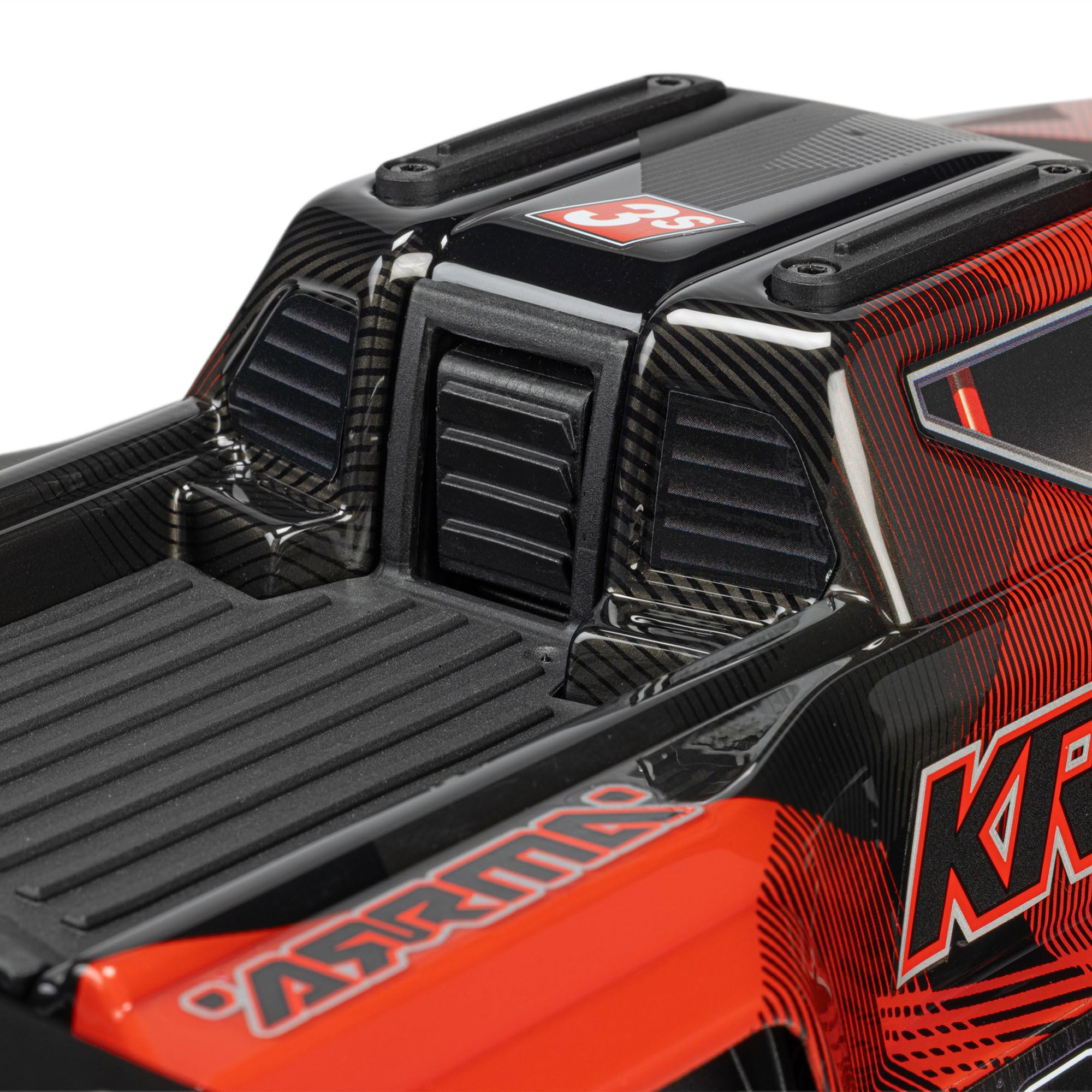 ARRMA Camion de Vitesse sans balais Kraton 3S DSC 4 x 4 RTR 1/16, Noir/Rouge, ARA2508T1 | Voiture télécommandée, batterie et chargeur non inclus ARA2508T1