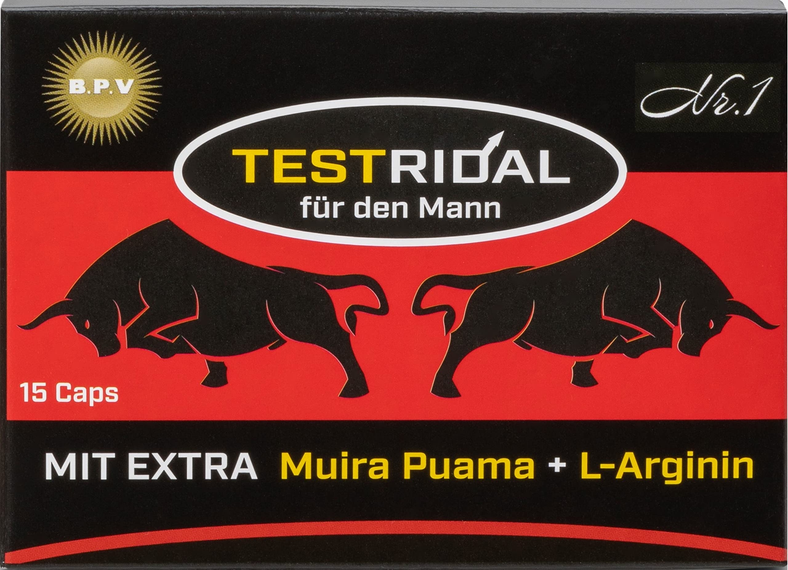 Nr.1 Testridal 15 Kapseln - Hardcore Booster - Hochdosiertes Kombi-Produkt perfekt geeignet für Sportler und Aktive Männer - Für Lust - Liebe - Leidenschaft und mehr