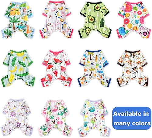 Miniatura 7 de Pijamas para perros de primavera y verano, ropa para perros pequeños, hembra, niño, ropa suave y elástica para cachorros, mameluco para perros,