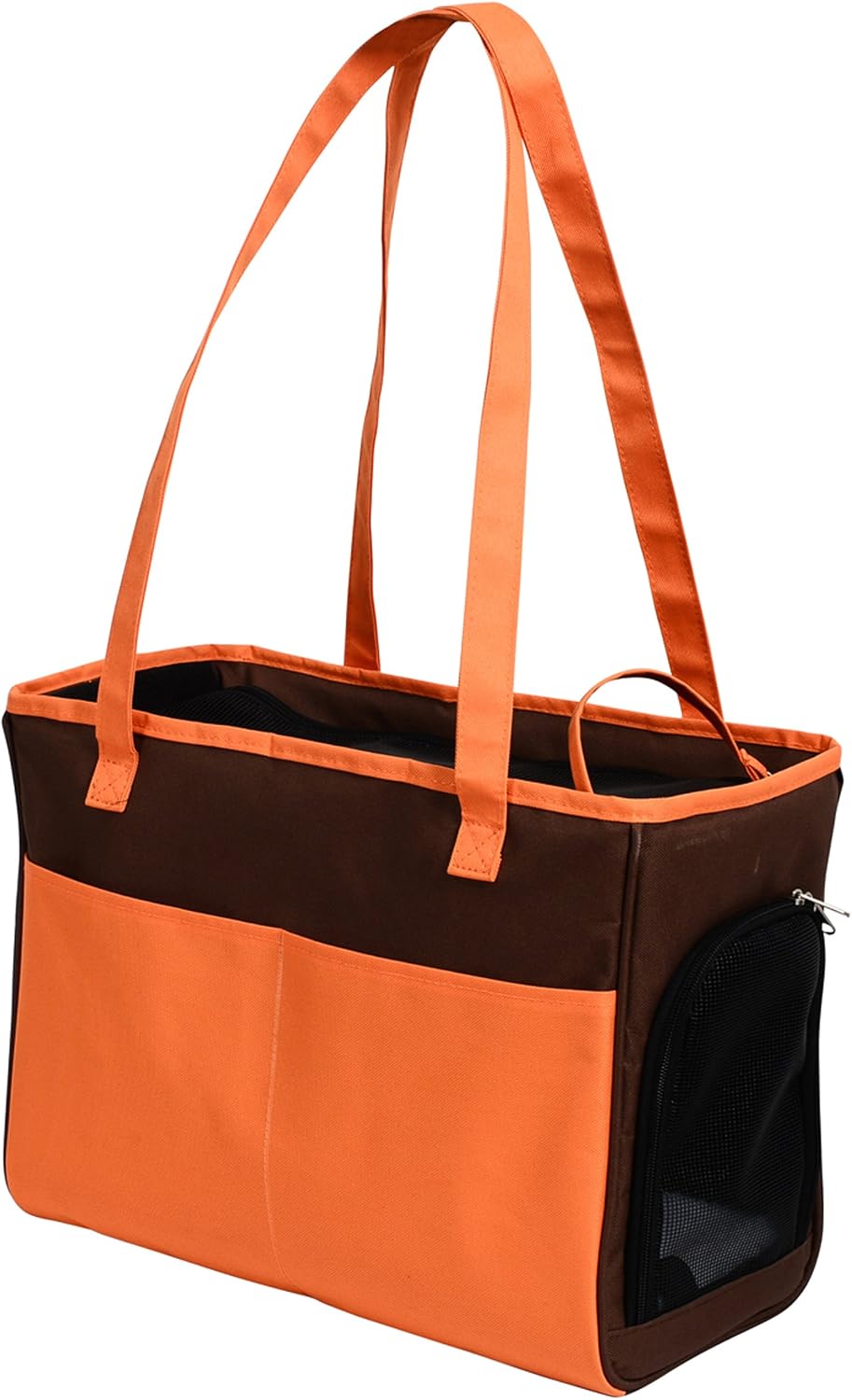 Iconic Pet Furrygo Shoulder Carrier/Bag, Coffee/Orange